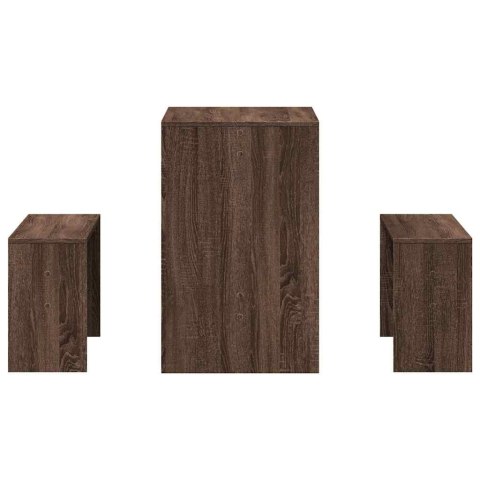 3-CZĘŚCIOWY ZESTAW DO JADALNI ZE STOŁEM I ŁAWKĄ DĄB BRĄZOWY