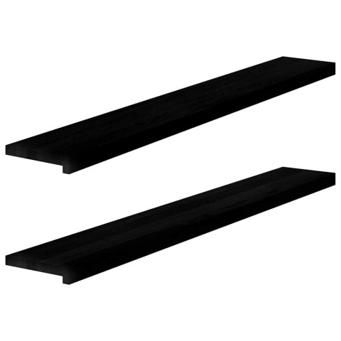 VidaXL Parapety 2 szt., ciemnobrązowy, 140x20x2 cm, lite drewno dębowe