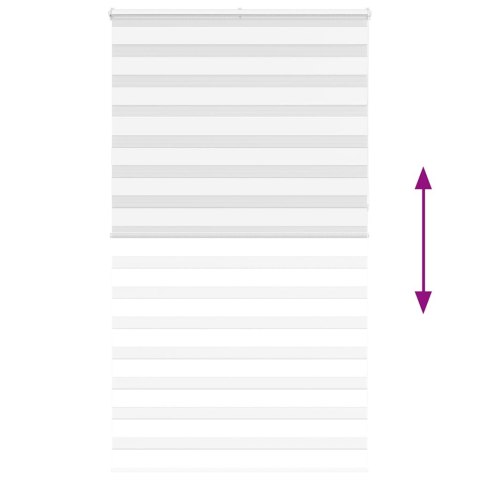 VidaXL Roleta zebra, biała, szerokość tkaniny 115,9 cm, poliester