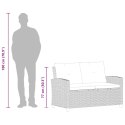 2-OSOBOWA SOFA OGRODOWA Z PODUSZKAMI CZARNA 124CM RATTAN PE