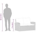 2-OSOBOWA SOFA OGRODOWA Z PODUSZKAMI SZARA 124CM RATTAN PE