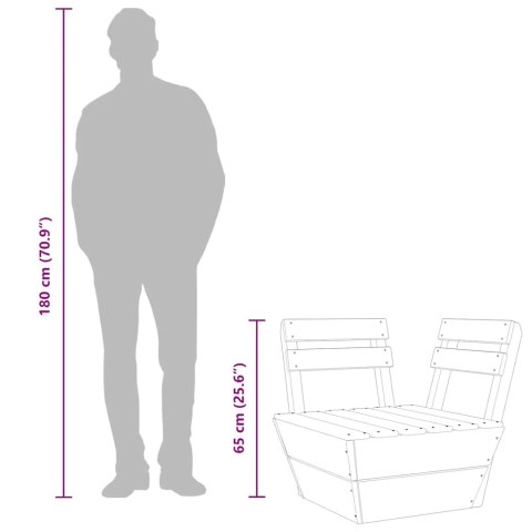 MODUŁ SOFY NAROŻNEJ Z PALET IMPREGNOWANE DREWNO ŚWIERKOWE