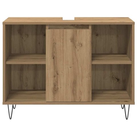 ZESTAW 3-CZĘŚCIOWY MEBLI ŁAZIENKOWYCH Z DĘBU RZEMIEŚLNICZEGO Z MATERIAŁU DREWNOPOCHODNEGO