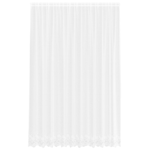 FIRANKA KORONKOWA Z ZASŁONAMI KWIATOWY BIAŁY 300X 280CM POLIESTER