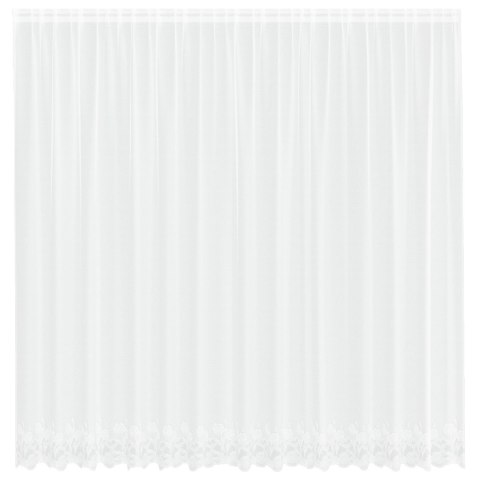 FIRANKA KORONKOWA Z ZASŁONAMI KWIATOWY BIAŁY 400X 220CM POLIESTER