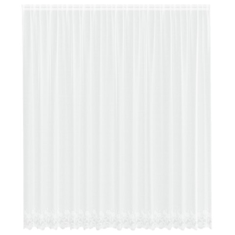 FIRANKA KORONKOWA Z ZASŁONAMI KWIATOWY BIAŁY 400X 280CM POLIESTER
