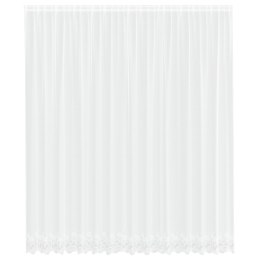 FIRANKA KORONKOWA Z ZASŁONAMI KWIATOWY BIAŁY 400X 300CM POLIESTER