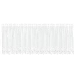 FIRANKA KORONKOWA Z ZASŁONAMI KWIATOWY BIAŁY 400X 80CM POLIESTER