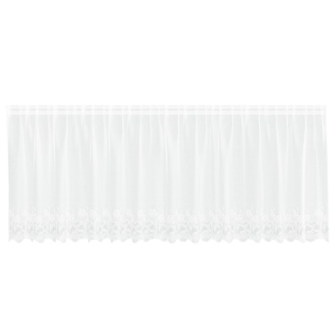FIRANKA KORONKOWA Z ZASŁONAMI KWIATOWY BIAŁY 400X 80CM POLIESTER