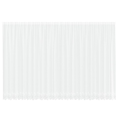 FIRANKA KORONKOWA Z ZASŁONAMI KWIATOWY BIAŁY 600X 240CM POLIESTER