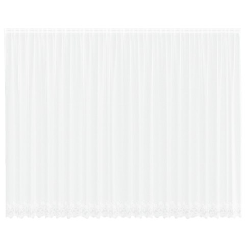 FIRANKA KORONKOWA Z ZASŁONAMI KWIATOWY BIAŁY 600X 260CM POLIESTER