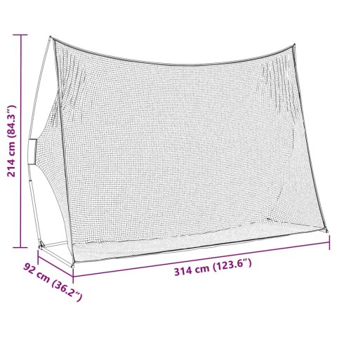 POMOC W TRENINGU GOLFA CZARNY 314X 92X 214CM POLIESTER