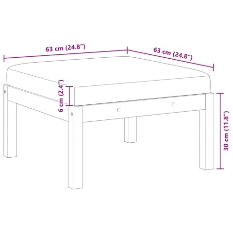 PODNÓŻEK OGRODOWY Z PODUSZKĄ DREWNO AKACJOWE