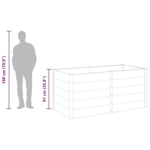 PODWYŻSZONA DONICA OGRODOWA 200X100X91CM WPC SZARA