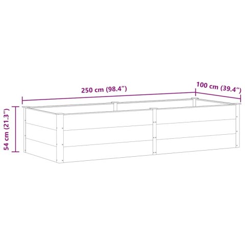 PODWYŻSZONA DONICA OGRODOWA 250X100X54CM WPC SZARA