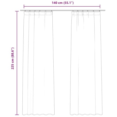 ZASŁONY Z HACZYKAMI 2 SZT AKSAMITNE BEŻOWE 140X225CM