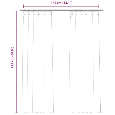 ZASŁONY Z HACZYKAMI 2 SZT. AKSAMITNE BRUDNY RÓŻ 140X225CM