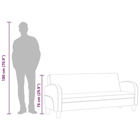 SOFA 3-OSOBOWA ZE SZTUCZNEJ SKÓRY ZAMSZOWEJ BRĄZOWA