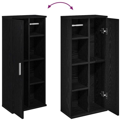 SZAFKA ŁAZIENKOWA Z UCHWYTY NA ROLKI PAPIER CZARNY 39X22X90CM