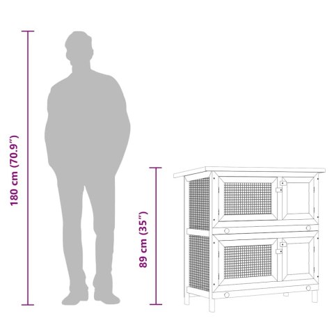 KLATKA DLA KRÓLIKA 4 DRZWICZEK CZERWONA DREWNIANA