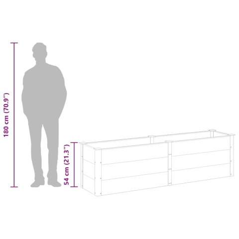 PODWYŻSZONA DONICA OGRODOWA 200X50X54CM WPC SZARA