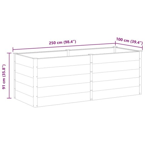 PODWYŻSZONA DONICA OGRODOWA 250X100X91CM WPC SZARA