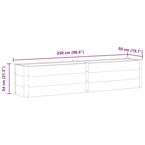 PODWYŻSZONA DONICA OGRODOWA 250X50X54CM WPC SZARA