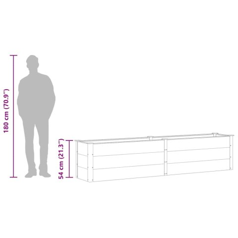 PODWYŻSZONA DONICA OGRODOWA 250X50X54CM WPC SZARA