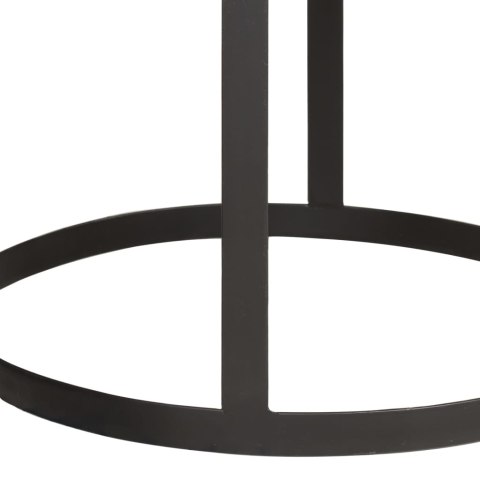 OKRĄGŁE STOLIKI KAWOWE 2 SZT. LITE DREWNO MANGO I STAL