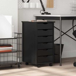 SZAFKA NA KÓŁKACH MOSS Z SZUFLADAMI CZARNA SOSNA