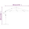 PARASOL WISZĄCY Z ALUMINIOWYM SŁUPKIEM 350CM NIEBIESKI
