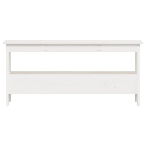 ŁAWKA DO PRZEDPOKOJU BIAŁA 100X28X45CM LITE DREWNO SOSNOWE