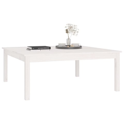 STOLIK KAWOWY BIAŁY 100X100X40CM LITE DREWNO SOSNOWE