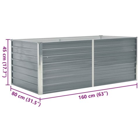 DONICA DO PODNIESIONEJ GRZĄDKI 160X80X45CM STAL SZARA