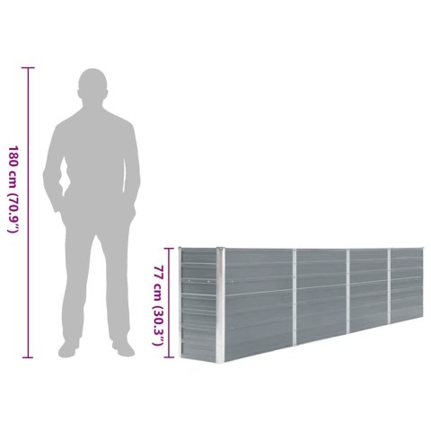 DONICA DO PODNIESIONEJ GRZĄDKI 320X40X77CM STAL SZARA