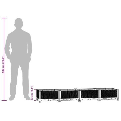 DONICA DO PODWYŻSZONEJ RABATY 160X40X23CM POLIPROPYLEN