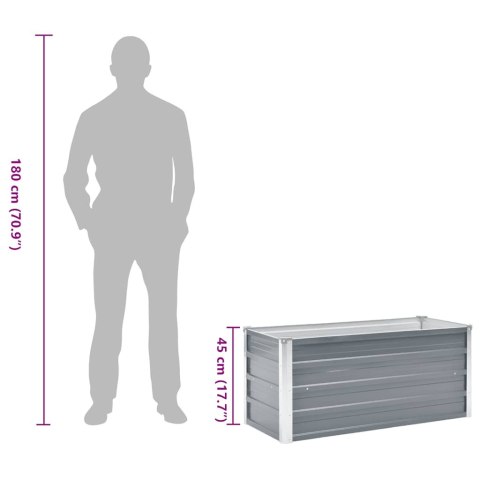 PODWYŻSZONA DONICA Z GALWANIZOWANEJ STALI 100X40X45CMSZARA