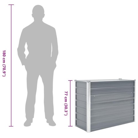 PODWYŻSZONA DONICA Z GALWANIZOWANEJ STALI 100X40X77CM SZARA