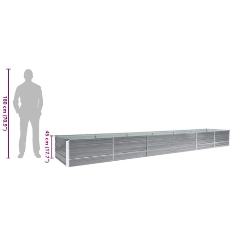 PODWYŻSZONA DONICA Z GALWANIZOWANEJ STALI 480X80X45CM SZARA
