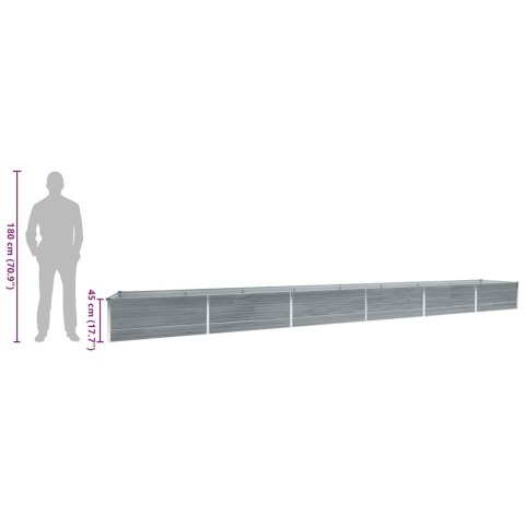 PODWYŻSZONA DONICA Z GALWANIZOWANEJ STALI 600X80X45CM SZARA