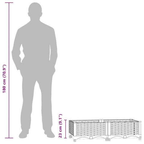 DONICA DO PODWYŻSZONEJ RABATY 80X40X23CM POLIPROPYLEN