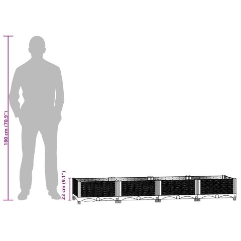 DONICA DO PODNIESIONEJ RABATY 160X40X23CM POLIPROPYLEN
