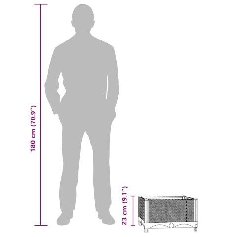 DONICA DO PODNIESIONEJ RABATY 40X40X23CM POLIPROPYLEN