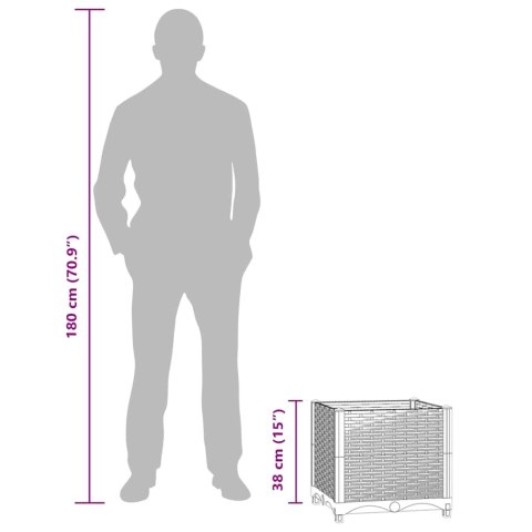 DONICA DO PODNIESIONEJ RABATY 40X40X38CM POLIPROPYLEN