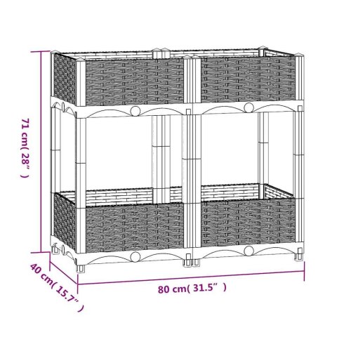 DONICA DO PODNIESIONEJ RABATY 80X40X71CM POLIPROPYLEN
