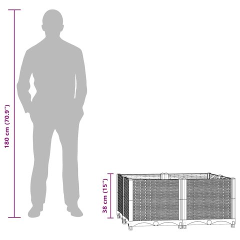 DONICA DO PODNIESIONEJ RABATY 80X80X38CM POLIPROPYLEN