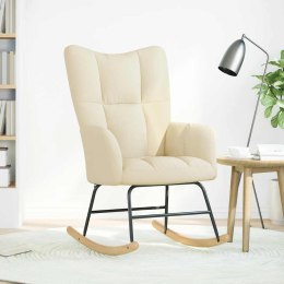 FOTEL BUJANY KREMOWY TAPICEROWANY TKANINĄ