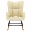 FOTEL BUJANY KREMOWY TAPICEROWANY TKANINĄ