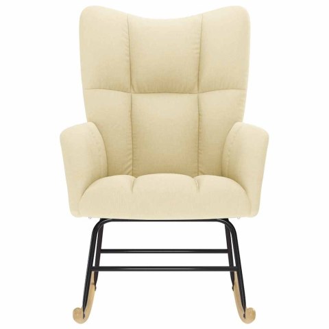 FOTEL BUJANY KREMOWY TAPICEROWANY TKANINĄ