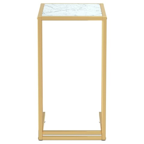 KOMPUTEROWY STOLIK BOCZNY BIAŁY MARMUR 50X35X65CM